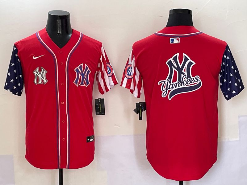 Men New York Yankees Blank Red a generation of national flags Jointly Name 2025 Nike MLB Jersey style 21->new york yankees->MLB Jersey